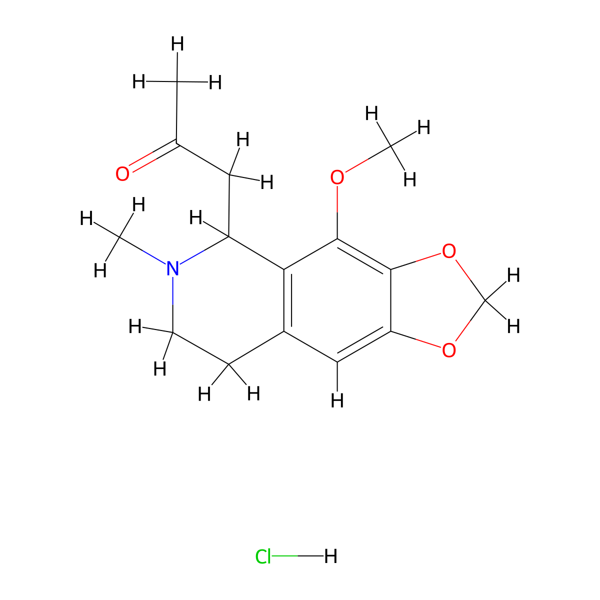 1-(4-Methoxy-6-methyl-5,6,7,8-tetrahydro-[1,3]dioxolo[4,5-g]isoquinolin-5-yl)propan-2-one hydrochloride molecular structure, CAS 1245569-36-1