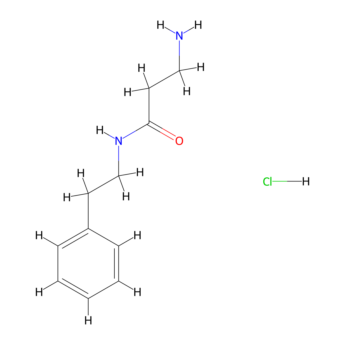 3-amino-N-phenethylpropanamide hydrochloride molecular structure, CAS 1245569-49-6