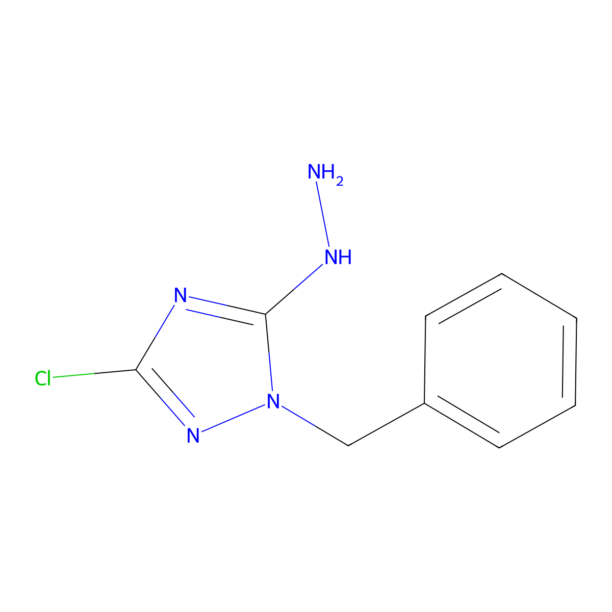 1-benzyl-3-chloro-5-hydrazinyl-1H-1,2,4-triazole molecular structure, CAS 1245569-56-5