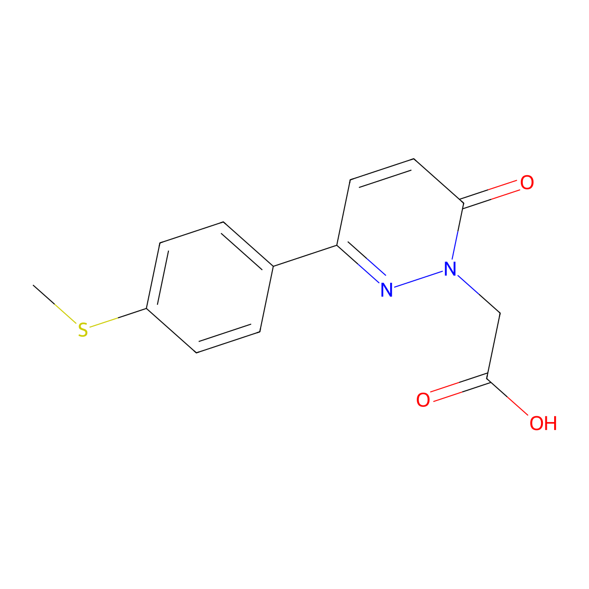 2-(3-(4-(methylthio)phenyl)-6-oxopyridazin-1(6H)-yl)acetic acid molecular structure, CAS 1245569-61-2