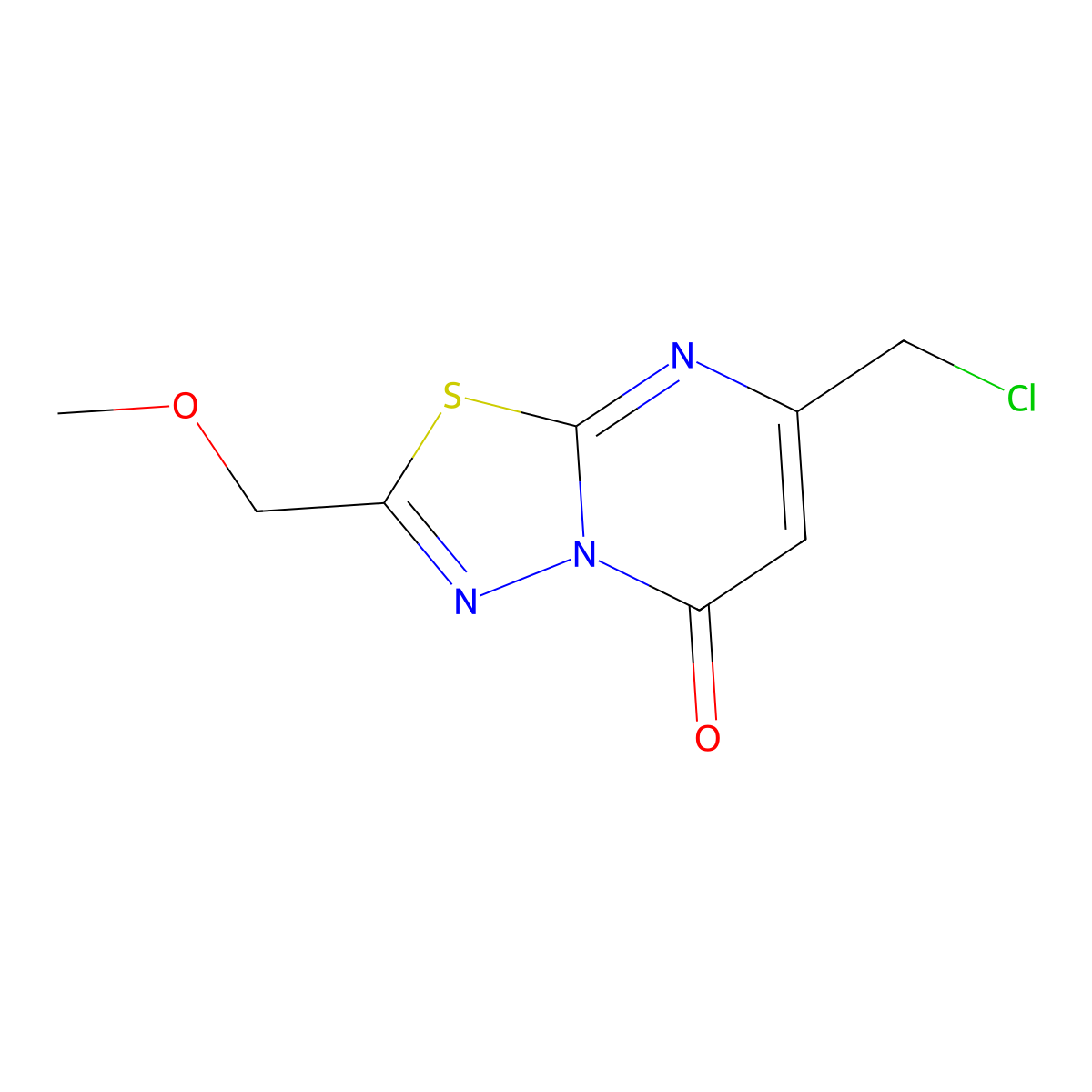 7-(chloromethyl)-2-(methoxymethyl)-5H-[1,3,4]thiadiazolo[3,2-a]pyrimidin-5-one molecular structure, CAS 1245569-89-4