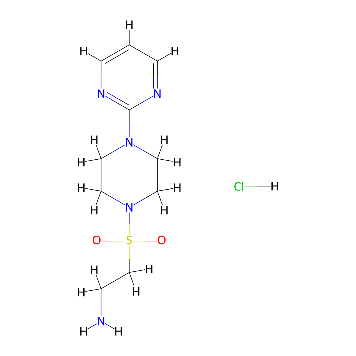 2-((4-(Pyrimidin-2-yl)piperazin-1-yl)sulfonyl)ethanamine hydrochloride molecular structure, CAS 1245569-97-4