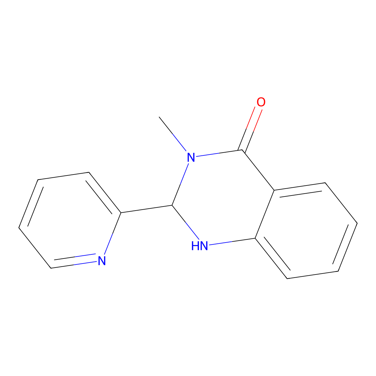 3-methyl-2-(pyridin-2-yl)-2,3-dihydroquinazolin-4(1H)-one molecular structure, CAS 1245570-00-6