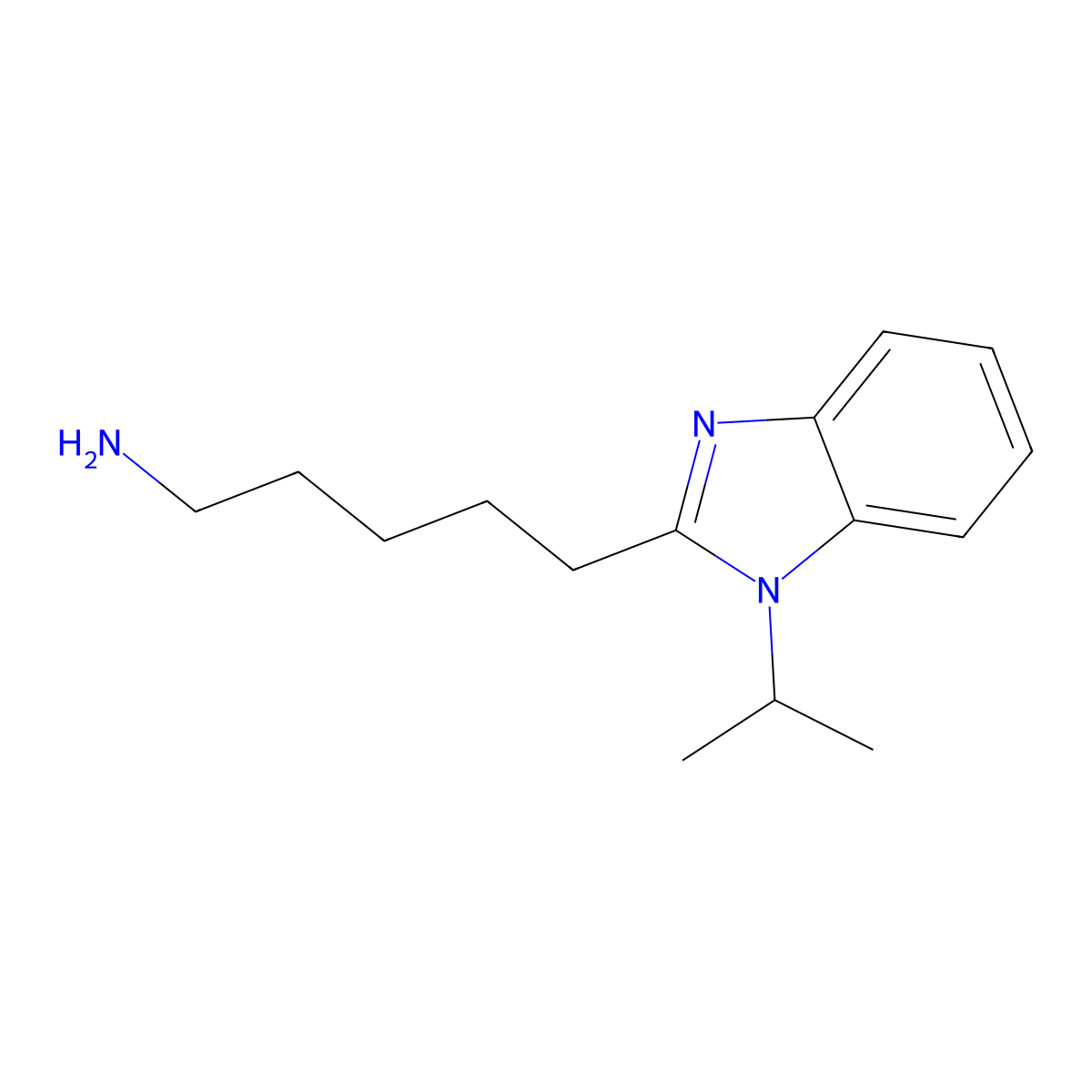 5-[1-(propan-2-yl)-1H-benzimidazol-2-yl]pentan-1-amine molecular structure, CAS 1245570-02-8
