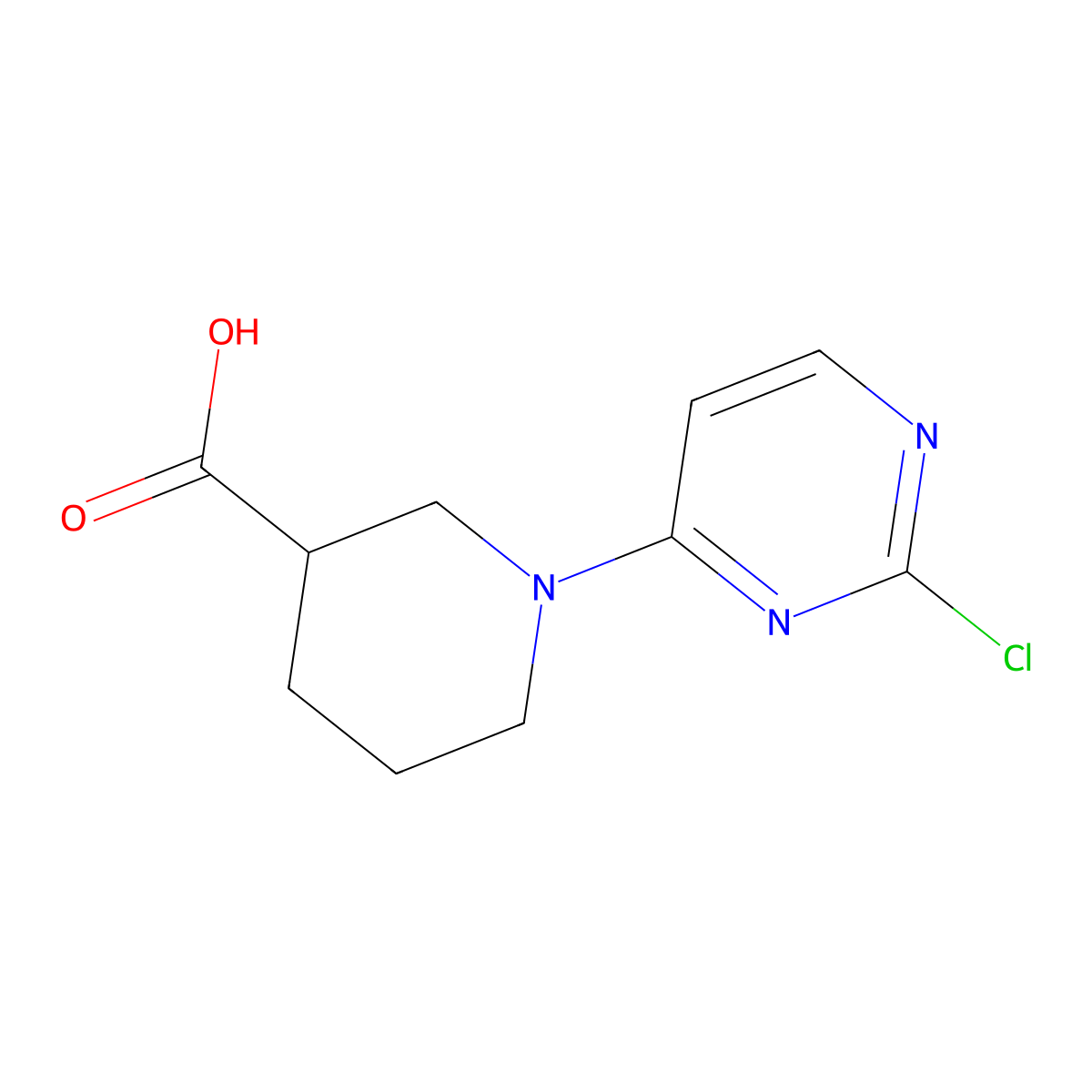 1-(2-Chloropyrimidin-4-yl)piperidine-3-carboxylic acid molecular structure, CAS 1245570-05-1