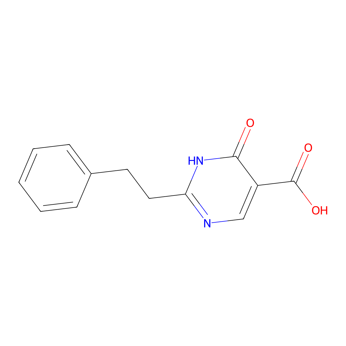 6-Oxo-2-phenethyl-1,6-dihydropyrimidine-5-carboxylic acid molecular structure, CAS 1245570-08-4