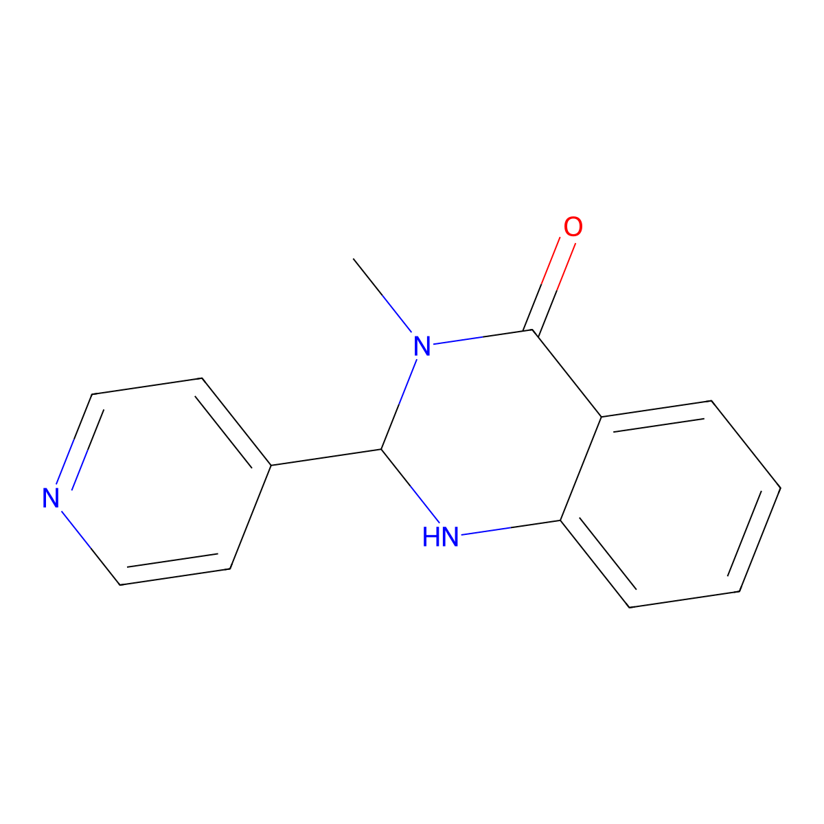 3-methyl-2-(pyridin-4-yl)-2,3-dihydroquinazolin-4(1H)-one molecular structure, CAS 1245570-10-8