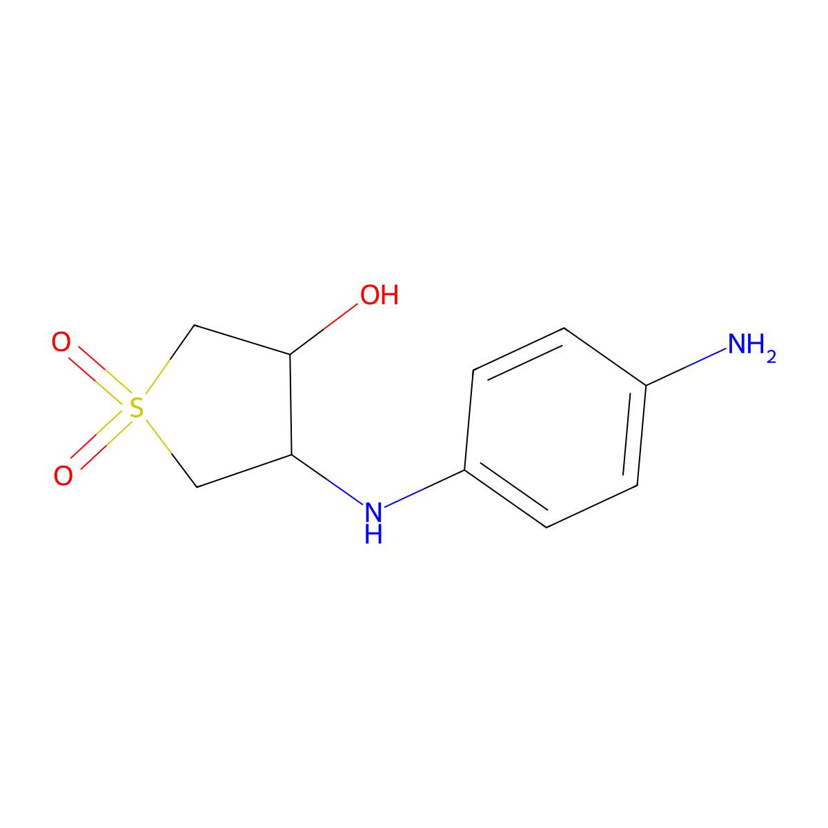 4-[(4-Aminophenyl)amino]tetrahydrothiophene-3-ol 1,1-dioxide molecular structure, CAS 1245570-13-1