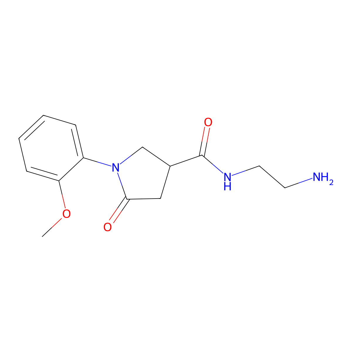 N-(2-aminoethyl)-1-(2-methoxyphenyl)-5-oxopyrrolidine-3-carboxamide molecular structure, CAS 1245570-23-3