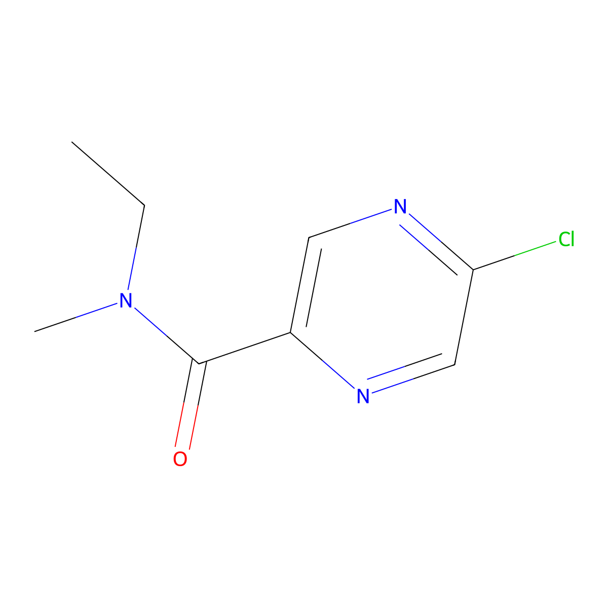 5-chloro-N-ethyl-N-methylpyrazine-2-carboxamide molecular structure, CAS 1245604-03-8