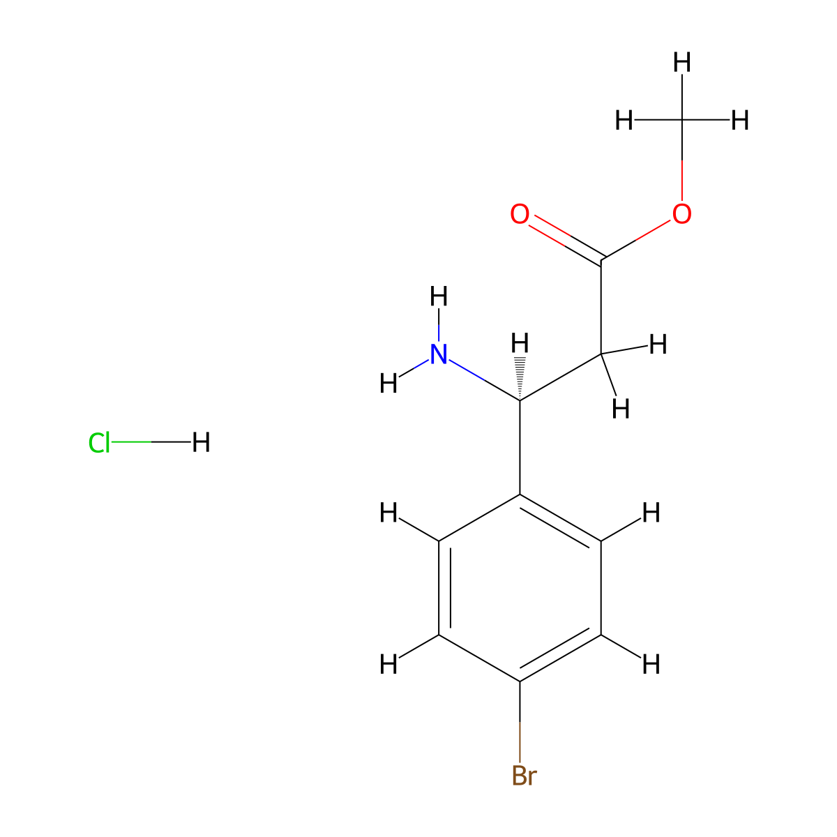 methyl (3S)-3-amino-3-(4-bromophenyl)propanoate hydrochloride molecular structure, CAS 1245606-63-6