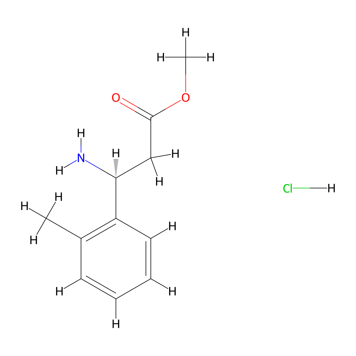 (S)-Methyl 3-amino-3-(o-tolyl)propanoate hydrochloride molecular structure, CAS 1245606-66-9