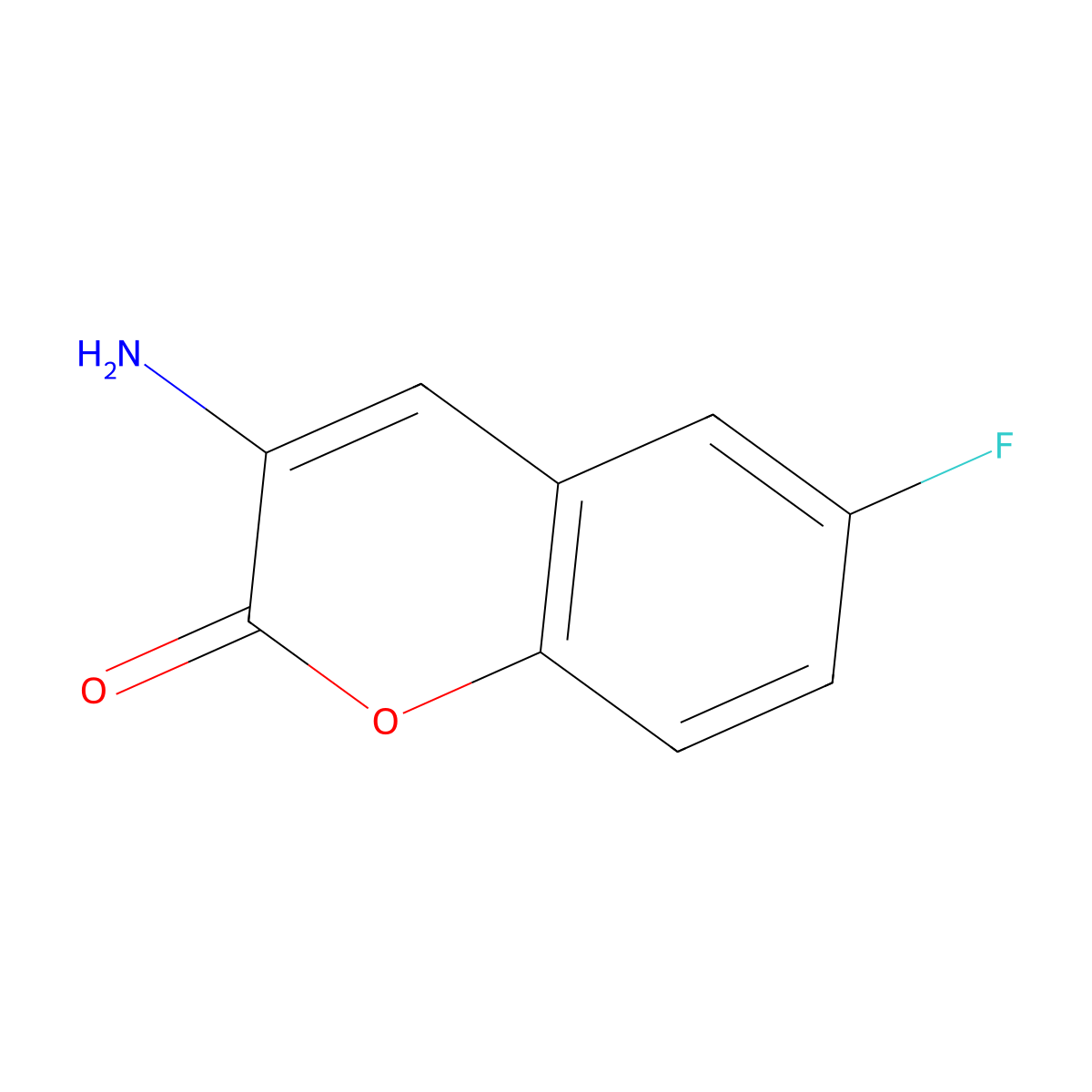 3-Amino-6-fluoro-2H-chromen-2-one molecular structure, CAS 1245614-76-9
