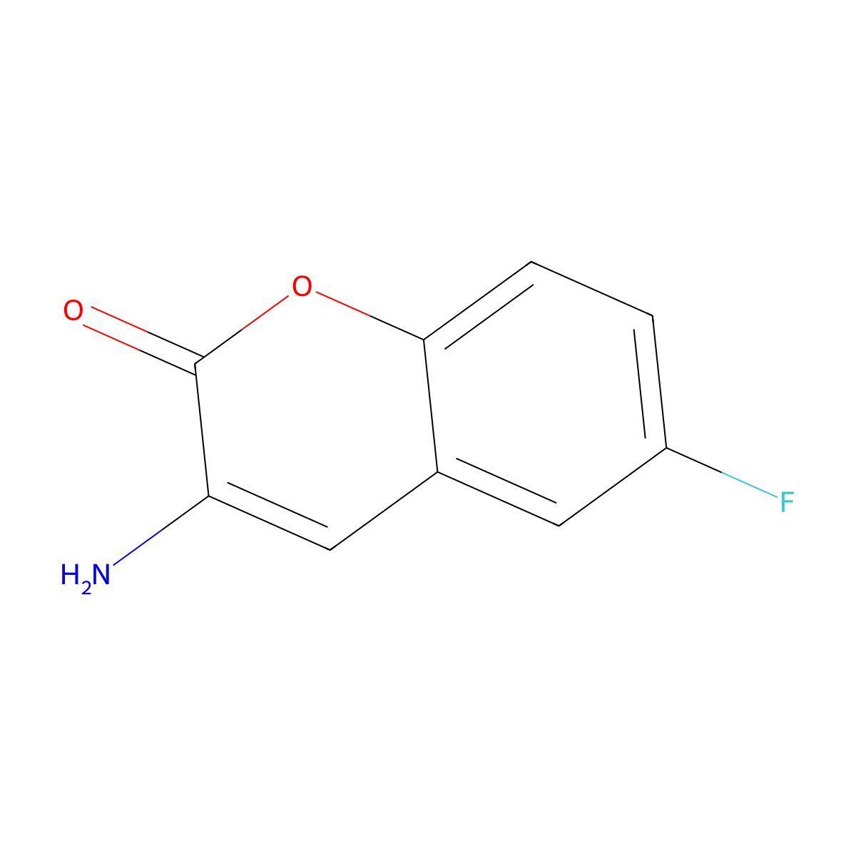 3-Amino-6-fluoro-2H-chromen-2-one molecular structure, CAS 1245614-76-9