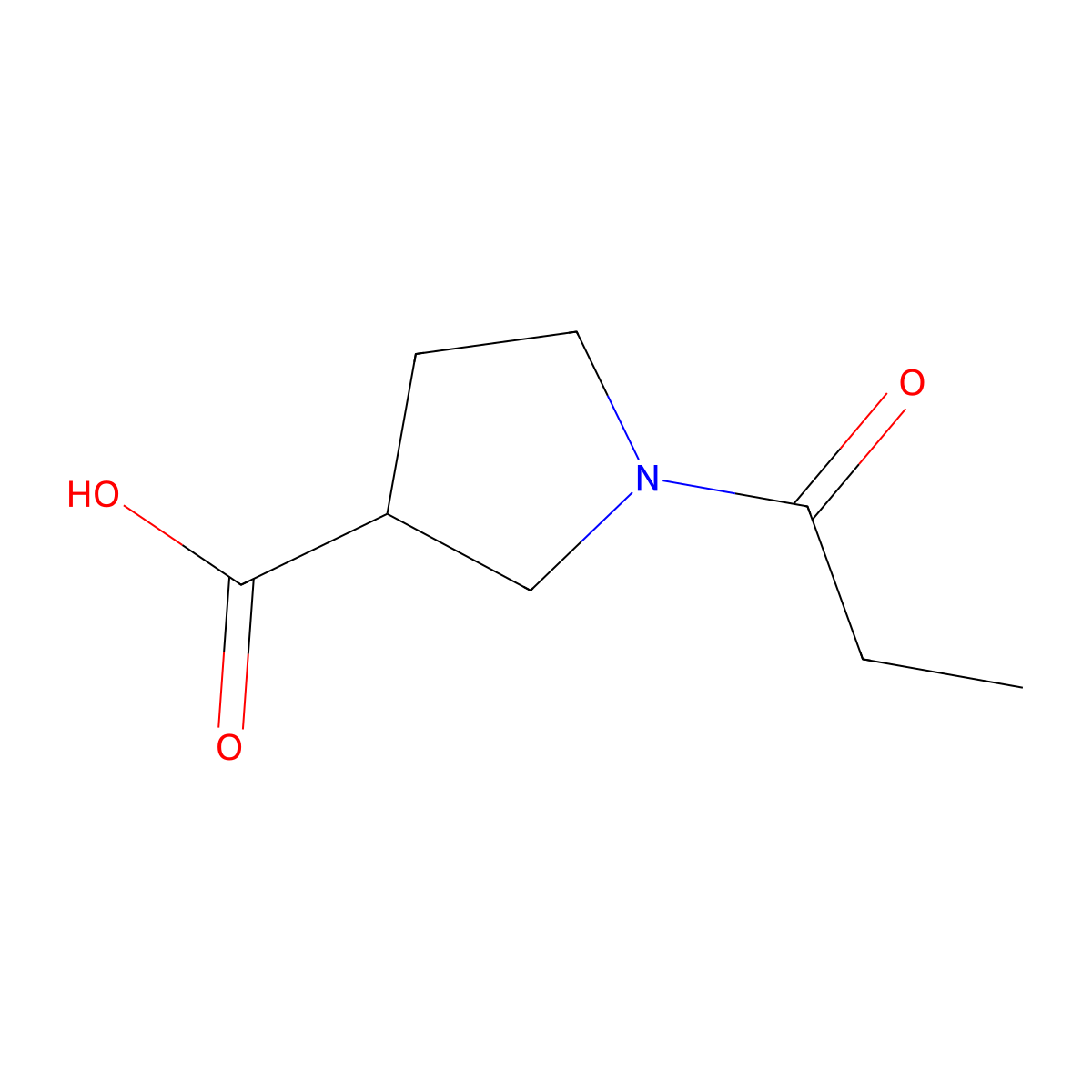 1-Propanoylpyrrolidine-3-carboxylic acid molecular structure, CAS 1245614-91-8