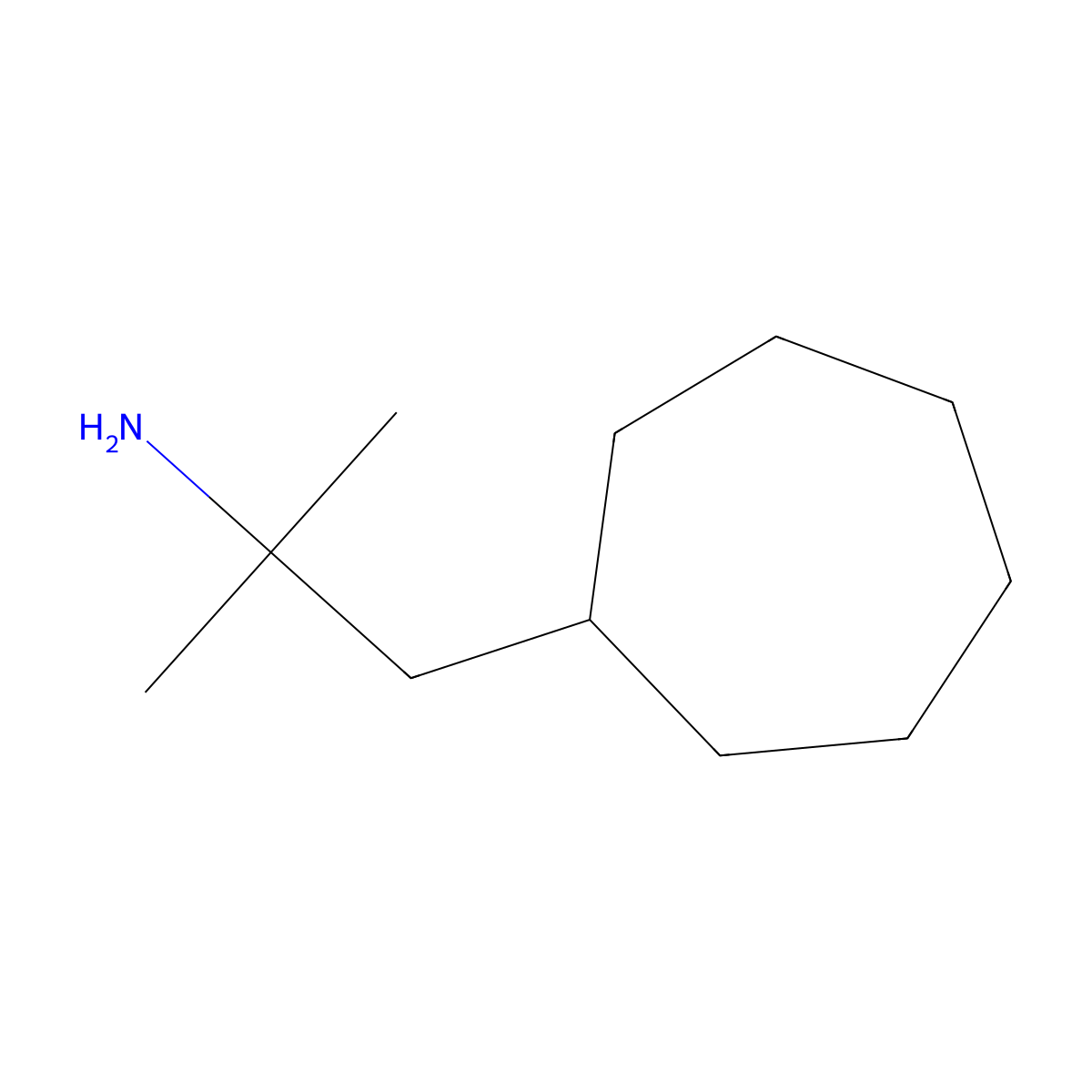 1-Cycloheptyl-2-methylpropan-2-amine molecular structure, CAS 1245617-95-1