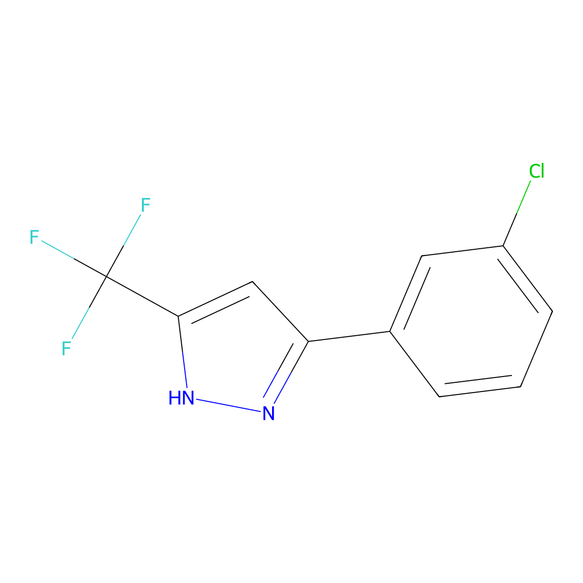 5-(3-Chlorophenyl)-3-(trifluoromethyl)-1H-pyrazole molecular structure, CAS 1245619-64-0