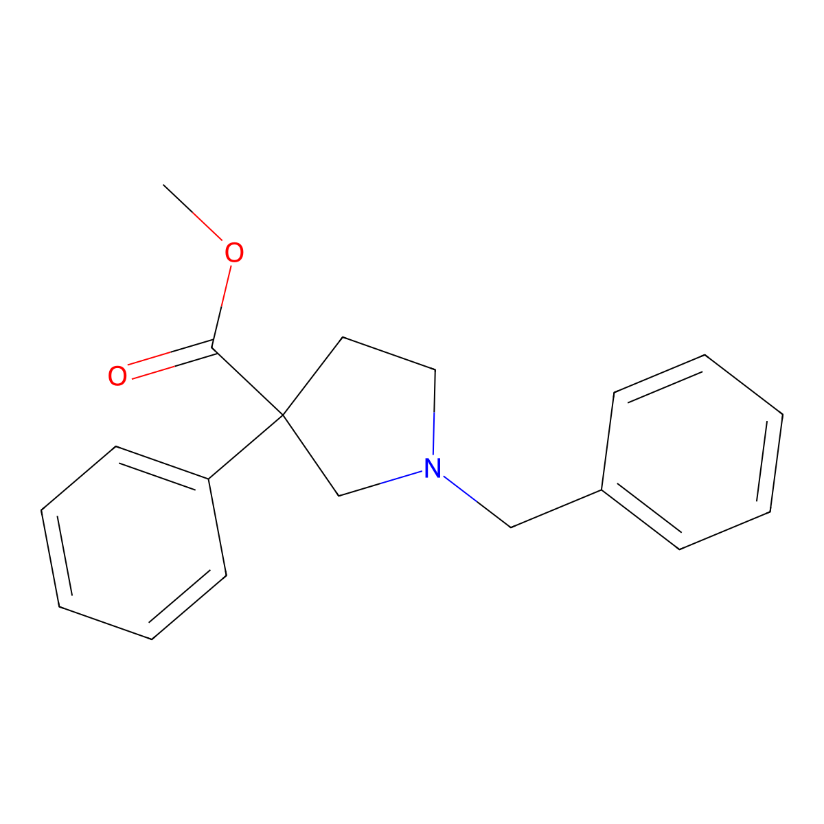 Methyl 1-benzyl-3-phenylpyrrolidine-3-carboxylate molecular structure, CAS 124562-89-6