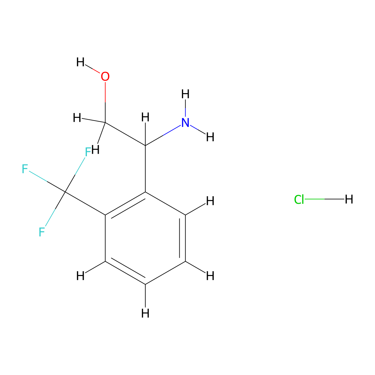 2-Amino-2-[2-(trifluoromethyl)phenyl]ethan-1-ol hydrochloride molecular structure, CAS 1245622-60-9
