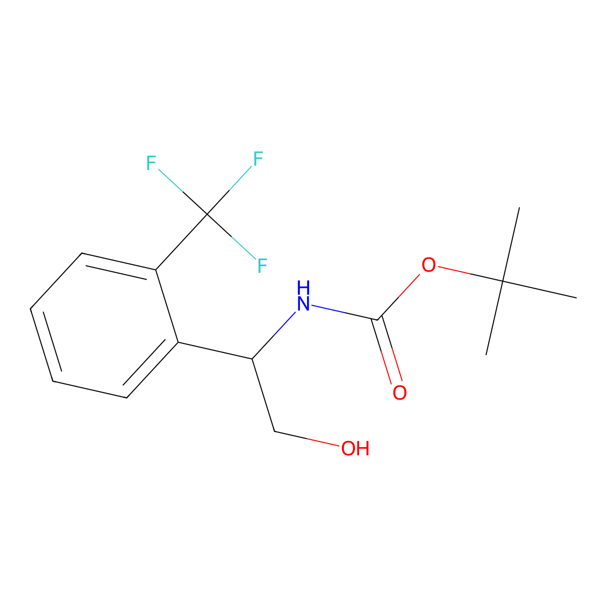 tert-Butyl {2-hydroxy-1-[2-(trifluoromethyl)phenyl]ethyl}carbamate molecular structure, CAS 1245622-61-0