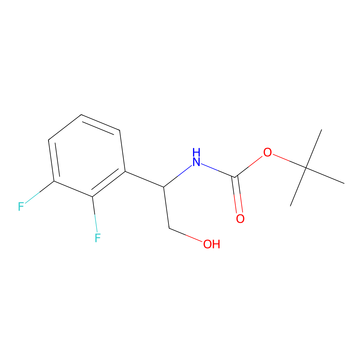 tert-butyl N-[1-(2,3-difluorophenyl)-2-hydroxyethyl]carbamate molecular structure, CAS 1245622-82-5