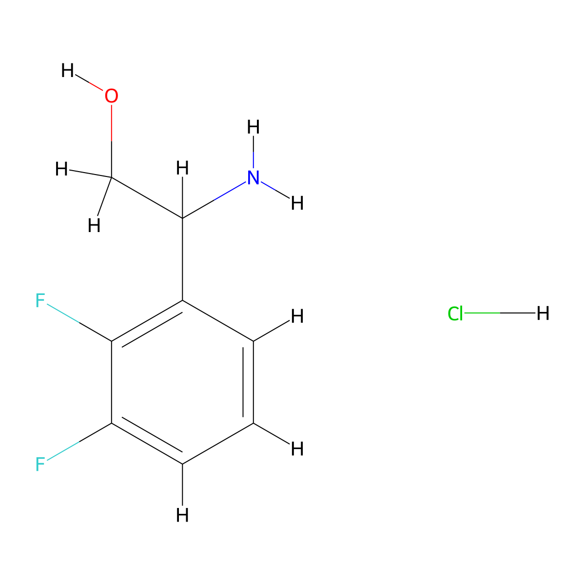 2-Amino-2-(2,3-difluorophenyl)ethan-1-ol hydrochloride molecular structure, CAS 1245622-86-9