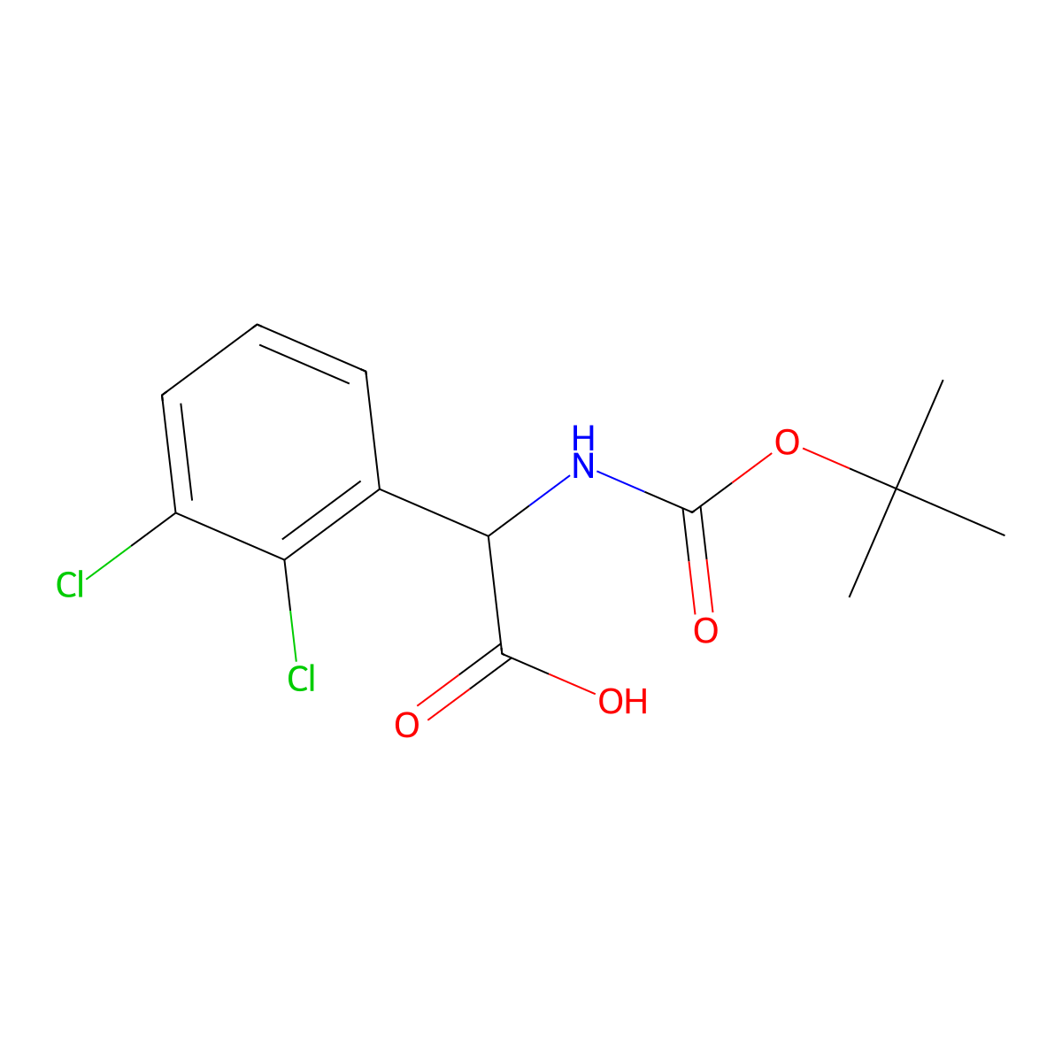 2-{[(Tert-butoxy)carbonyl]amino}-2-(2,3-dichlorophenyl)acetic acid molecular structure, CAS 1245623-69-1
