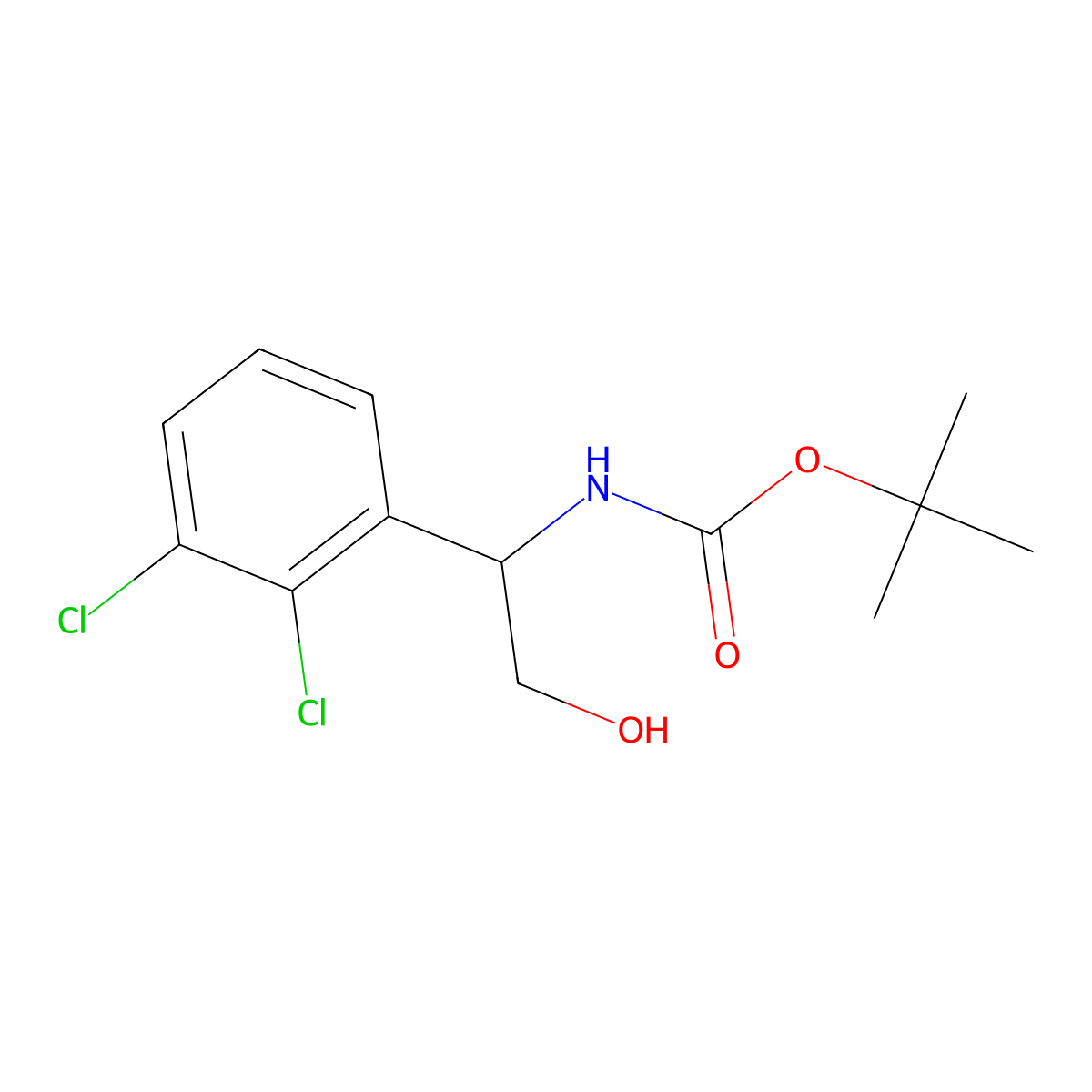 tert-butyl N-[1-(2,3-dichlorophenyl)-2-hydroxyethyl]carbamate molecular structure, CAS 1245623-70-4