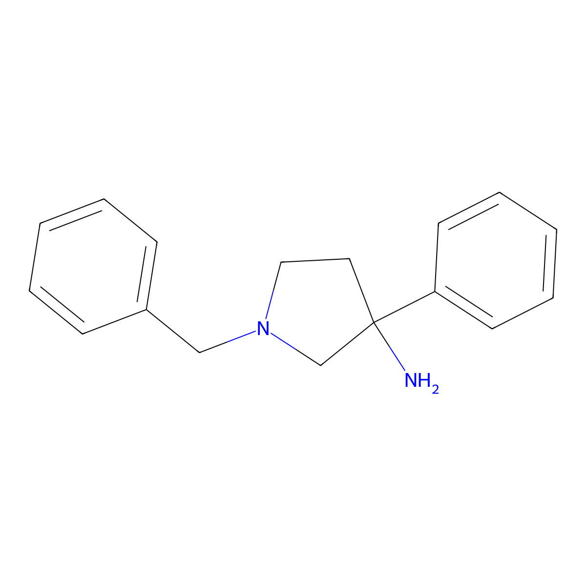 1-Benzyl-3-phenylpyrrolidin-3-amine molecular structure, CAS 124563-09-3