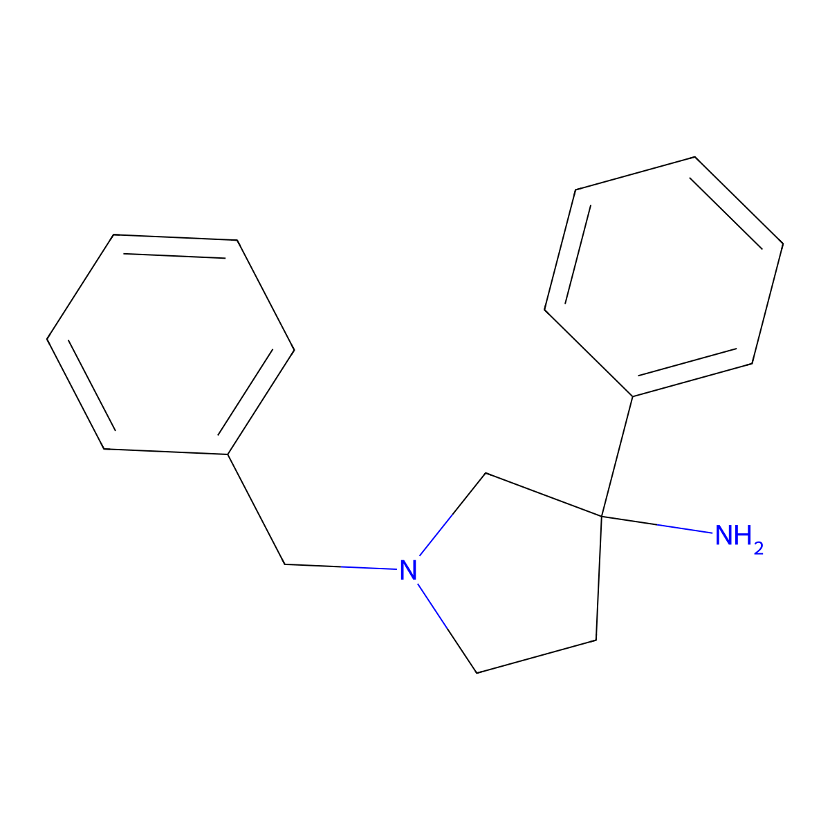 1-Benzyl-3-phenylpyrrolidin-3-amine molecular structure, CAS 124563-09-3