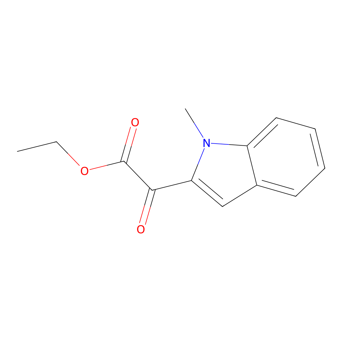 ethyl 2-(1-methyl-1H-indol-2-yl)-2-oxoacetate molecular structure, CAS 124563-78-6