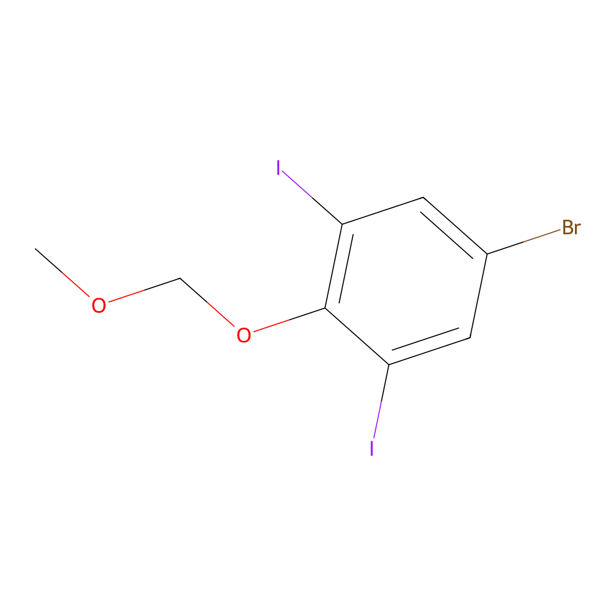 5-Bromo-1,3-diiodo-2-(methoxymethoxy)benzene molecular structure, CAS 1245635-21-5