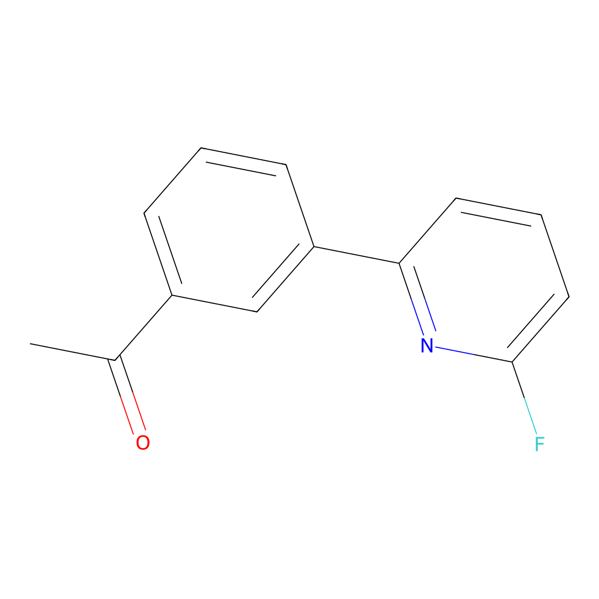 1-(3-(6-Fluoropyridin-2-yl)phenyl)ethanone molecular structure, CAS 1245642-55-0