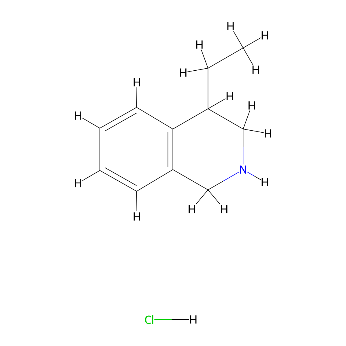 4-Ethyl-1,2,3,4-tetrahydroisoquinoline hydrochloride molecular structure, CAS 1245642-60-7
