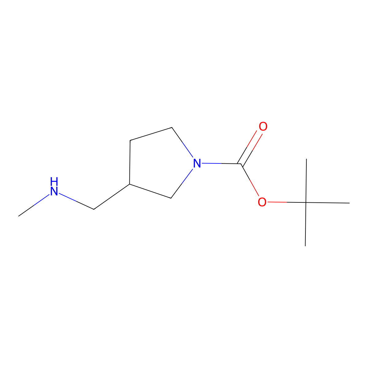 (S)-Tert-butyl 3-((methylamino)methyl)pyrrolidine-1-carboxylate molecular structure, CAS 1245642-79-8