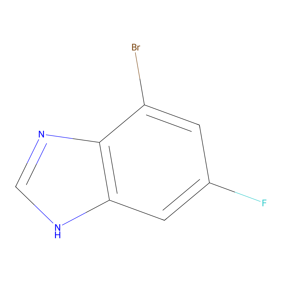 4-bromo-6-fluoro-1H-1,3-benzodiazole molecular structure, CAS 1245642-98-1