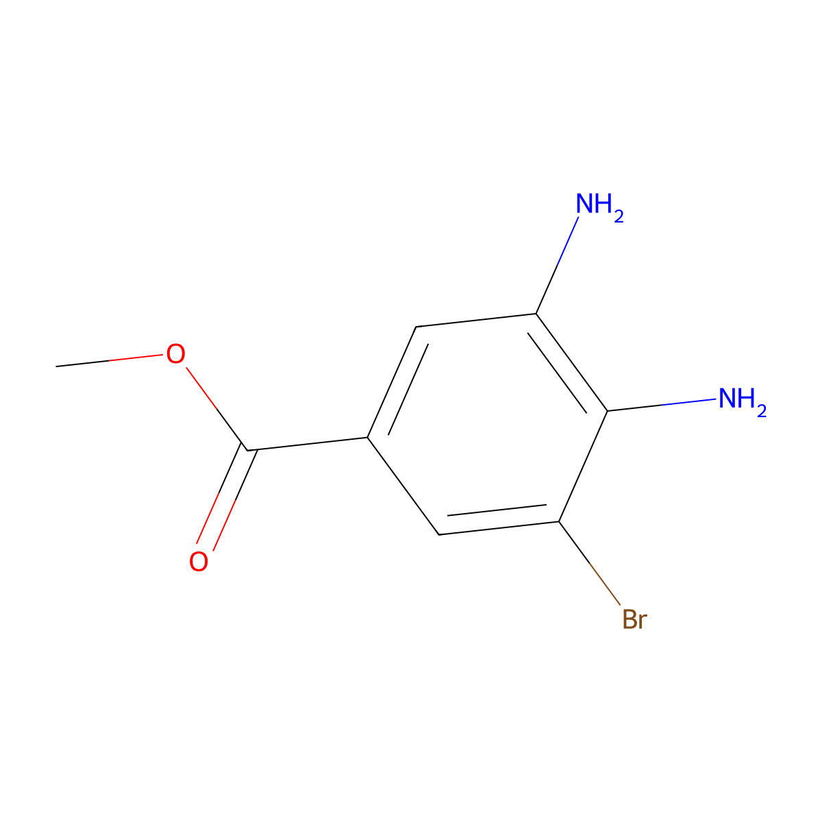 Methyl 3,4-diamino-5-bromobenzoate molecular structure, CAS 1245643-11-1