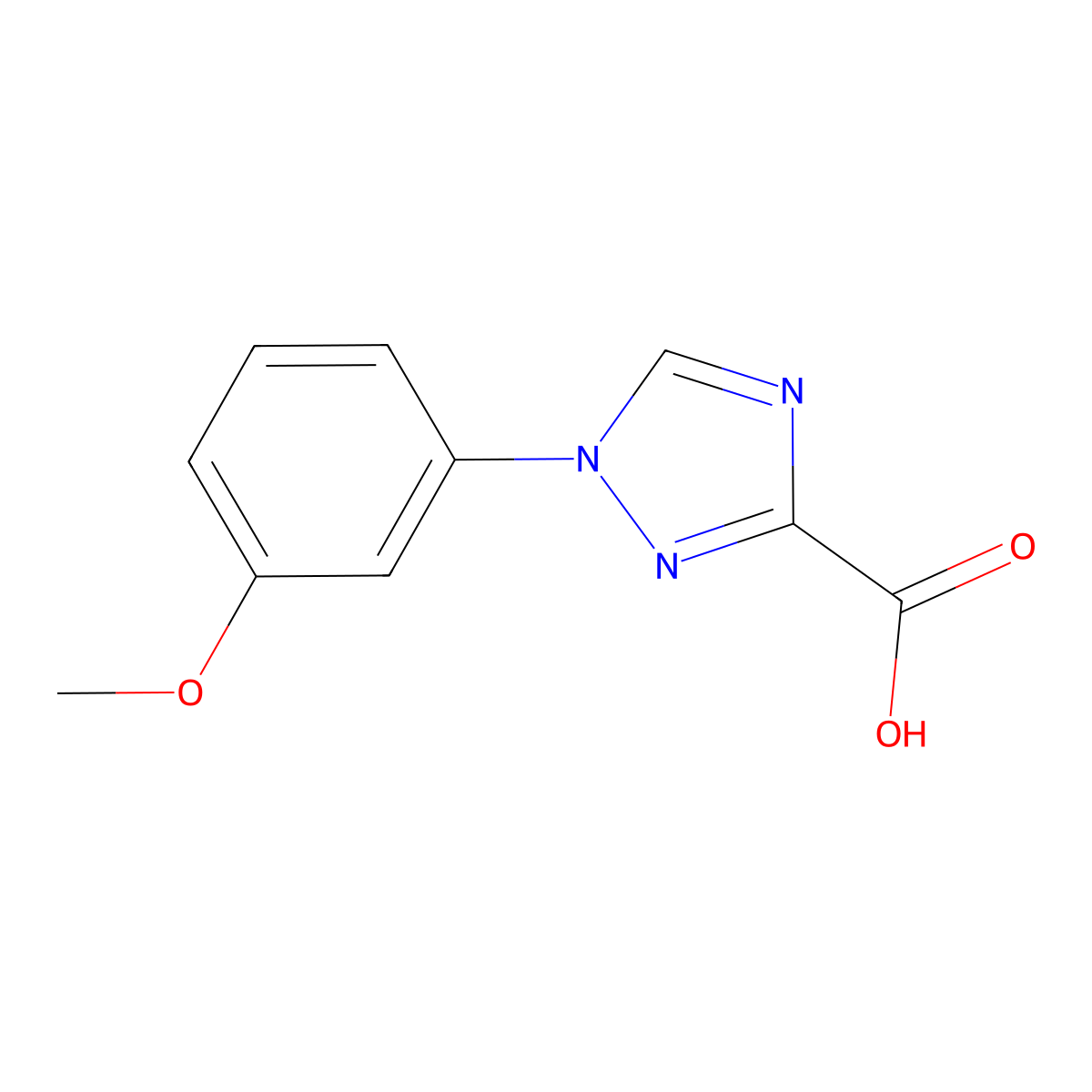 1-(3-methoxyphenyl)-1H-1,2,4-triazole-3-carboxylic acid molecular structure, CAS 1245643-26-8