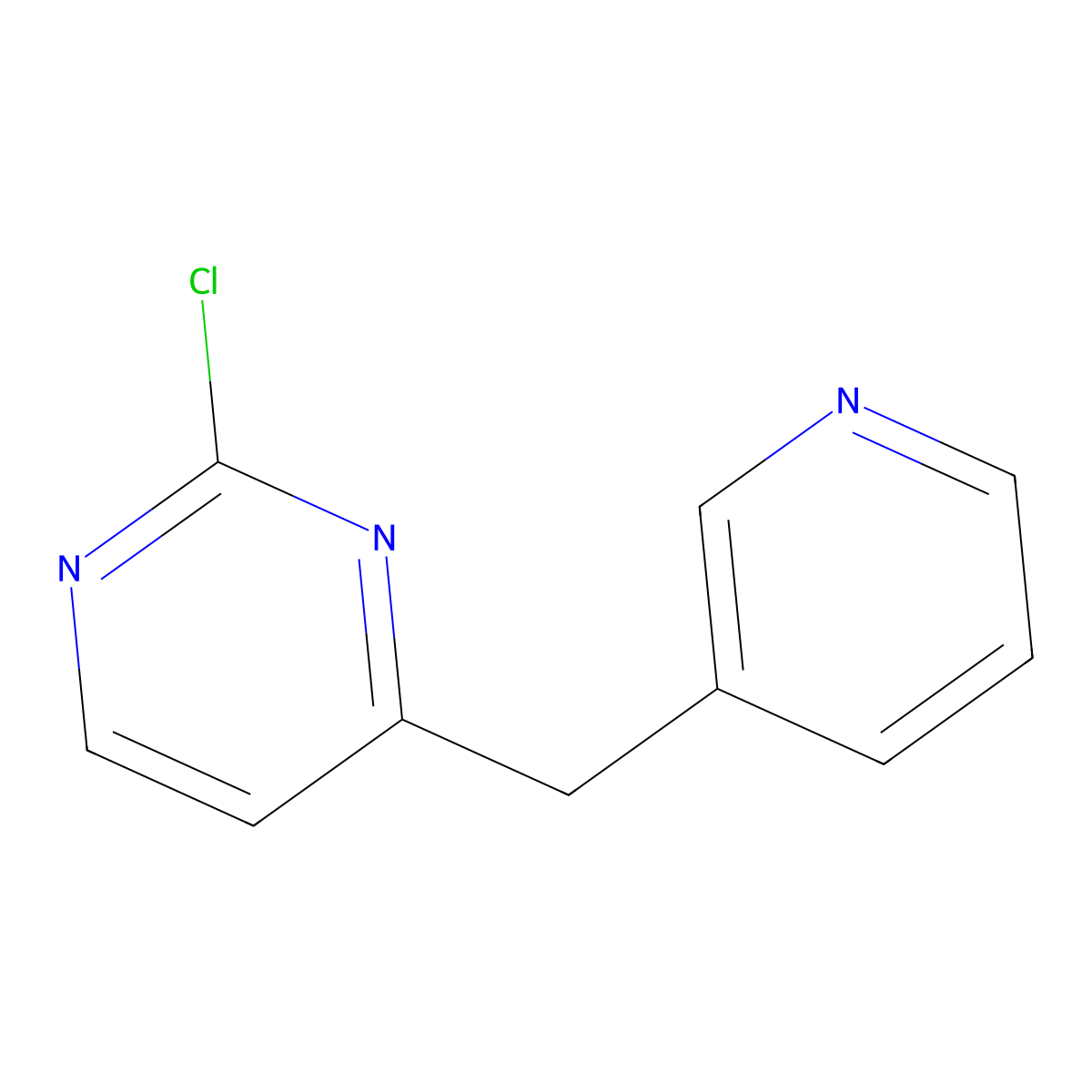 2-Chloro-4-(pyridin-3-ylmethyl)pyrimidine molecular structure, CAS 1245643-27-9