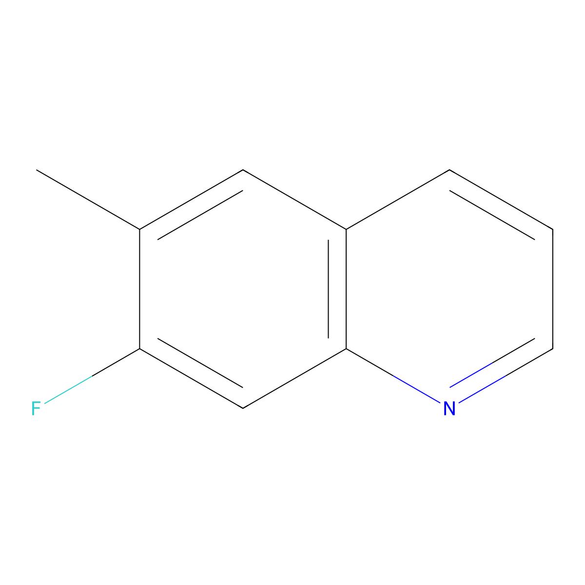 7-Fluoro-6-methylquinoline molecular structure, CAS 1245643-30-4