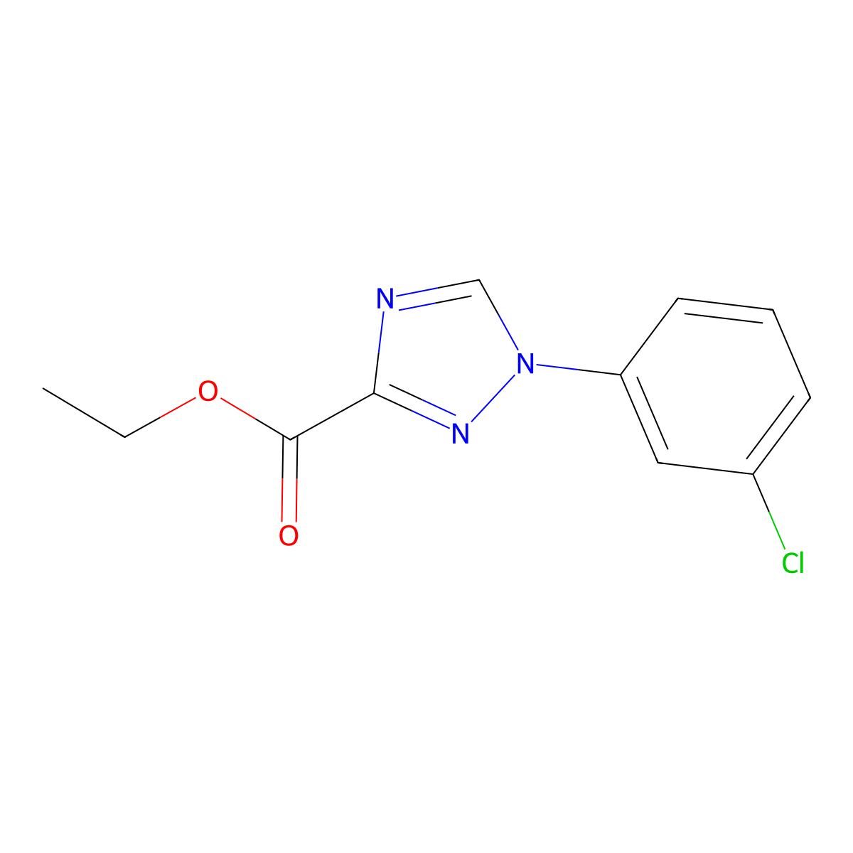 Ethyl 1-(3-chlorophenyl)-1h-1,2,4-triazole-3-carboxylate molecular structure, CAS 1245643-37-1