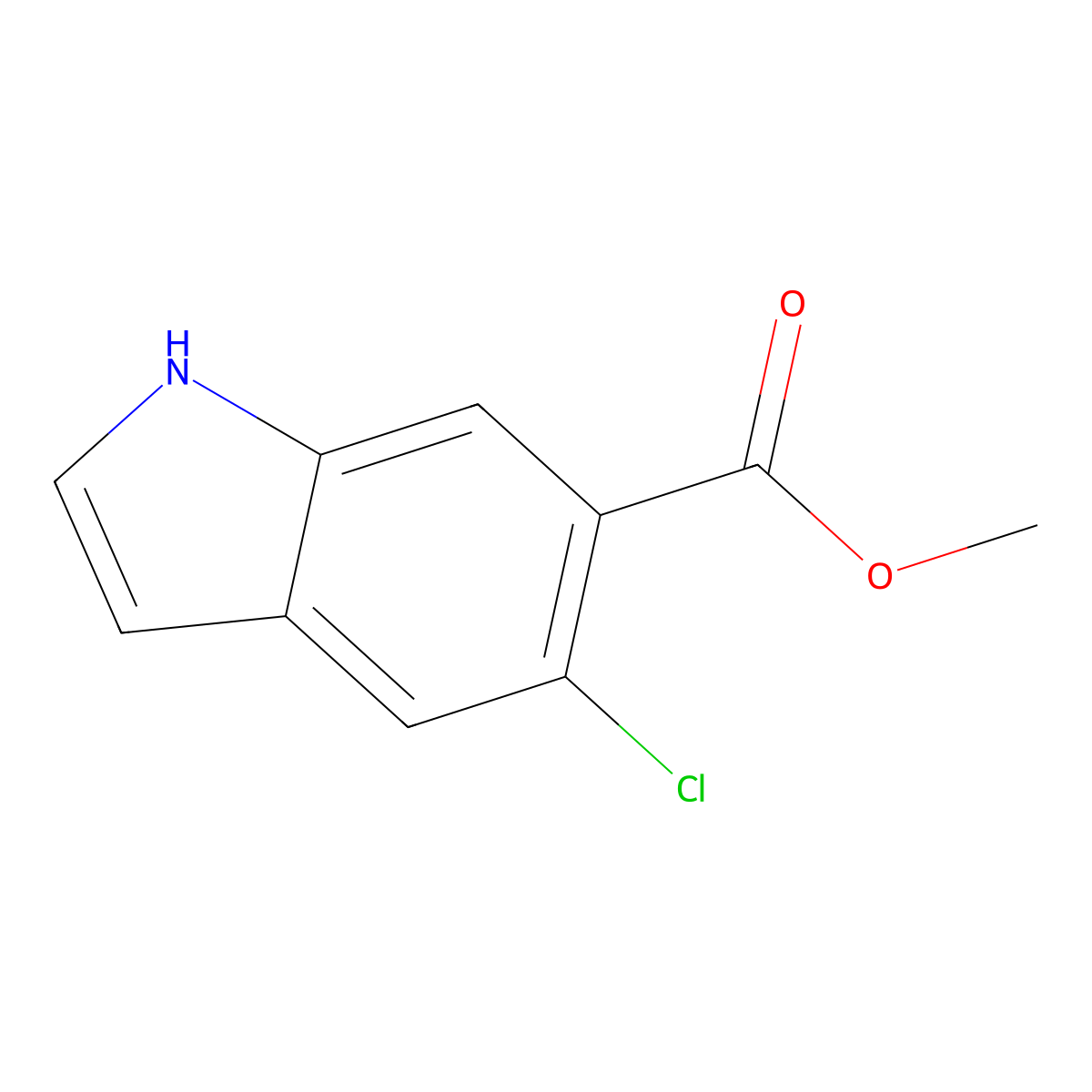 Methyl 5-chloro-1H-indole-6-carboxylate molecular structure, CAS 1245643-61-1