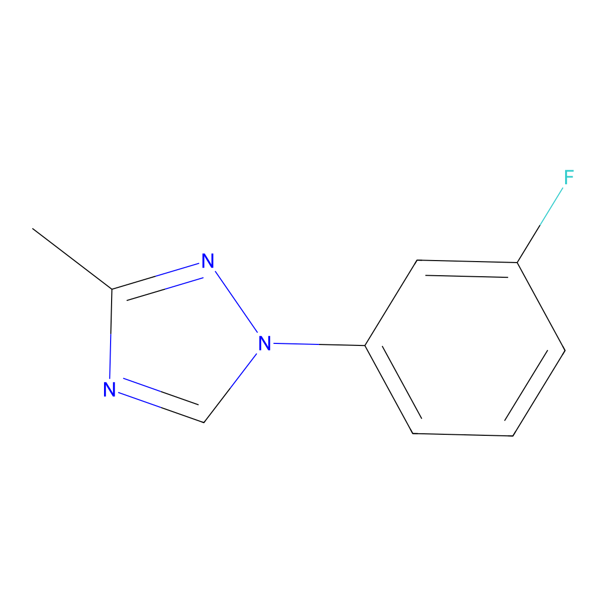 1-(3-fluorophenyl)-3-methyl-1H-1,2,4-triazole molecular structure, CAS 1245643-63-3