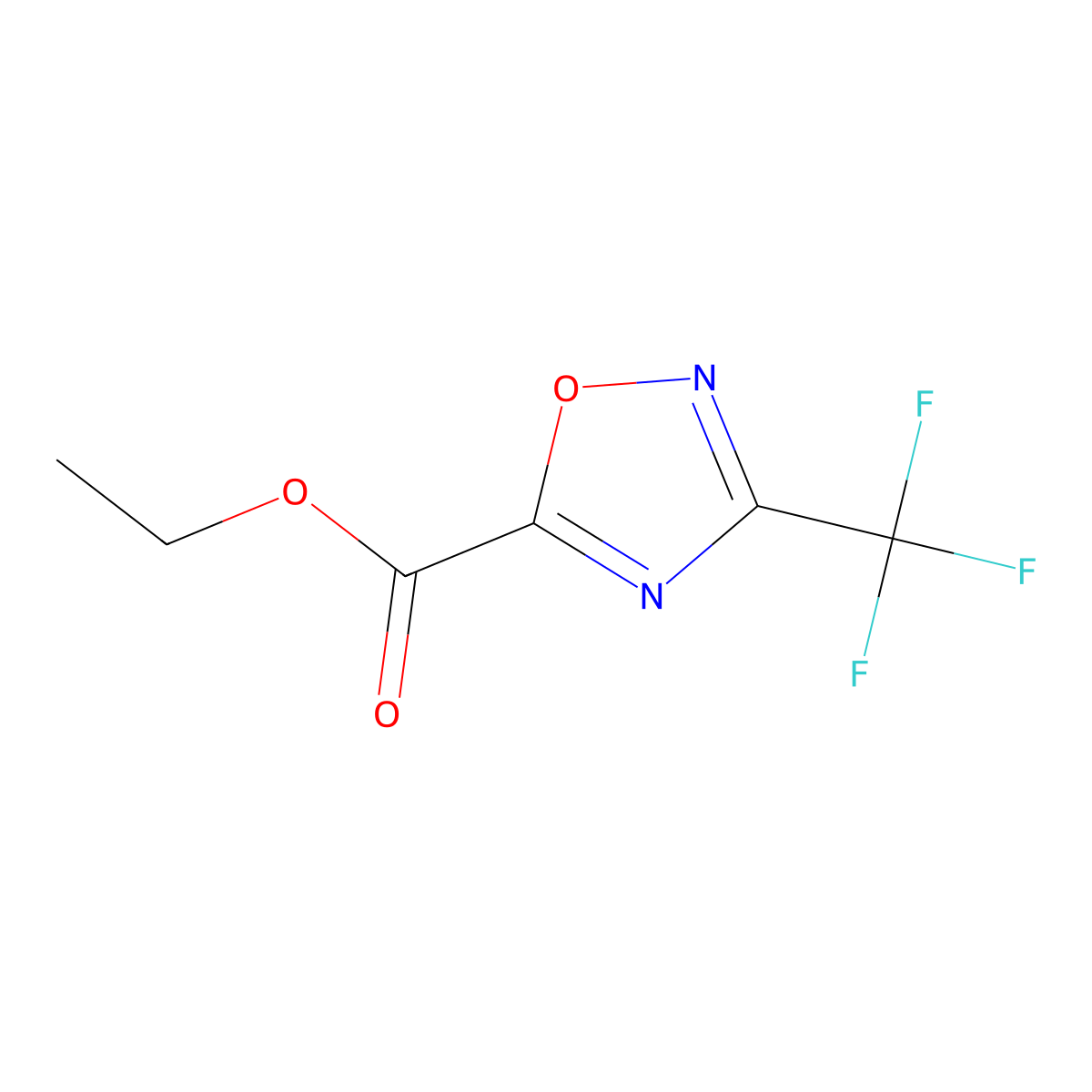 Ethyl 3-(trifluoromethyl)-1,2,4-oxadiazole-5-carboxylate molecular structure, CAS 1245643-72-4