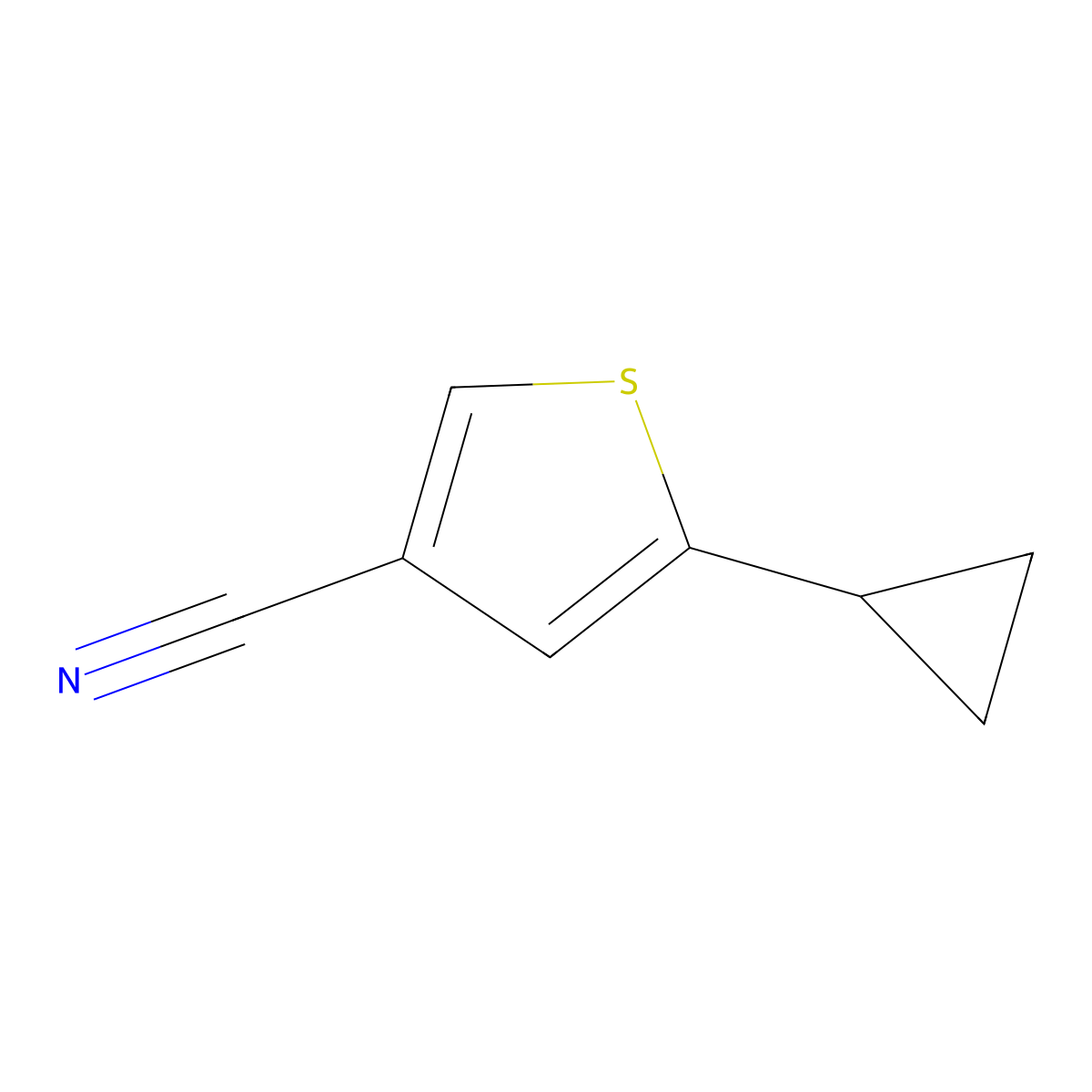 5-Cyclopropylthiophene-3-carbonitrile molecular structure, CAS 1245643-73-5