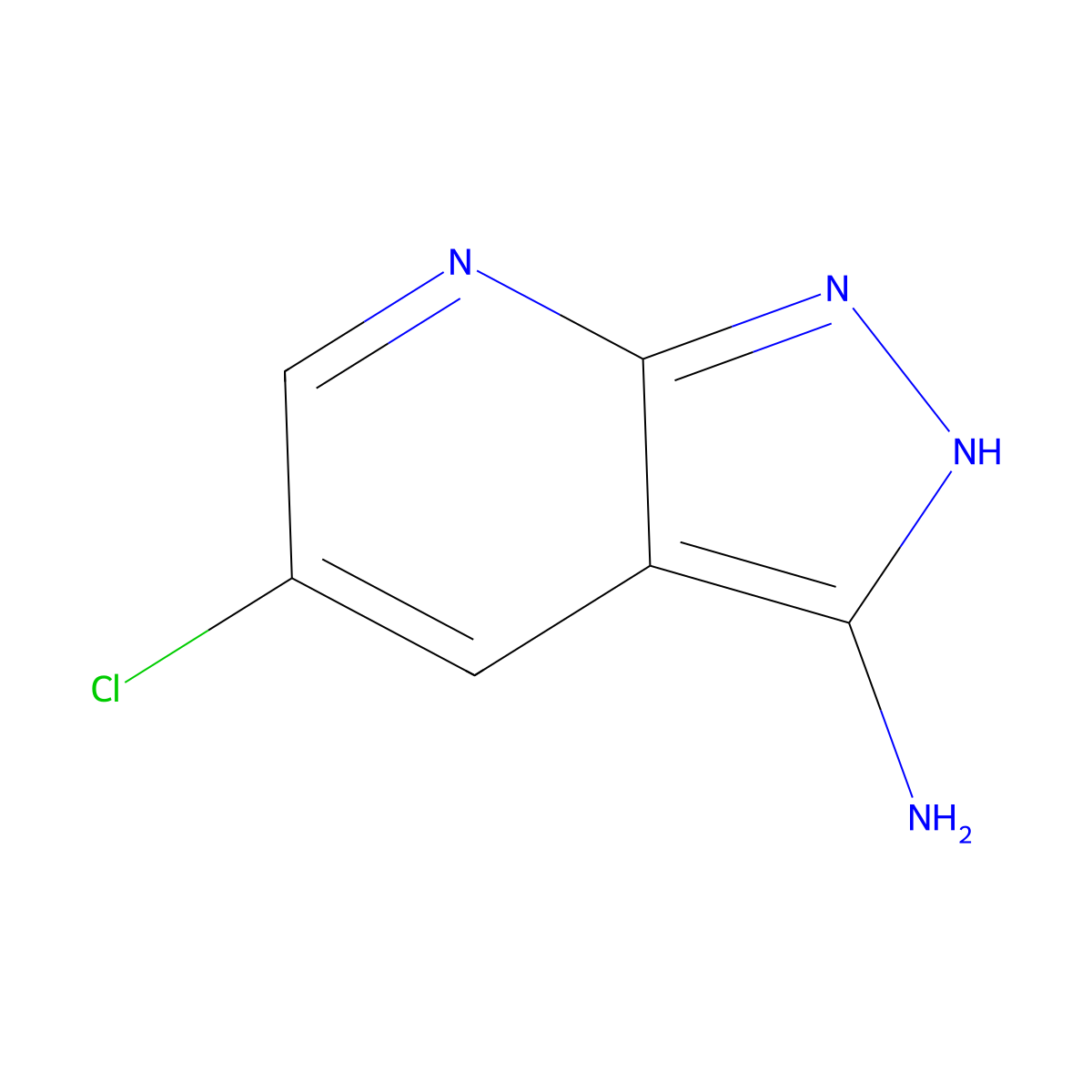 5-Chloro-1H-pyrazolo[3,4-b]pyridin-3-amine molecular structure, CAS 1245643-75-7
