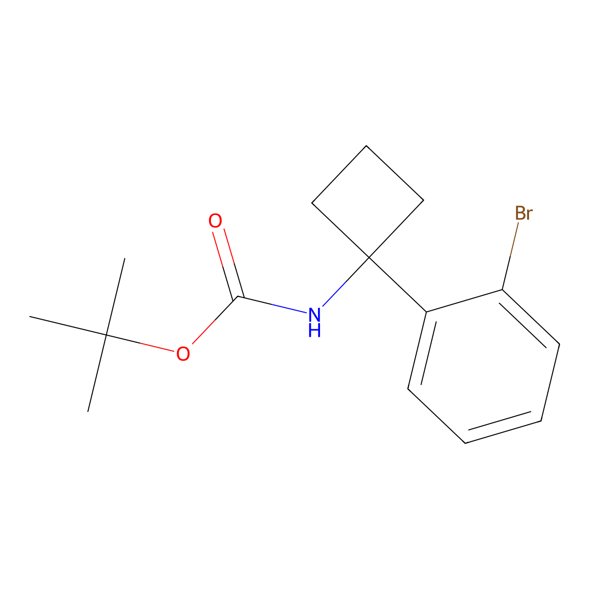 tert-Butyl N-[1-(2-Bromophenyl)cyclobutyl]carbamate molecular structure, CAS 1245643-82-6