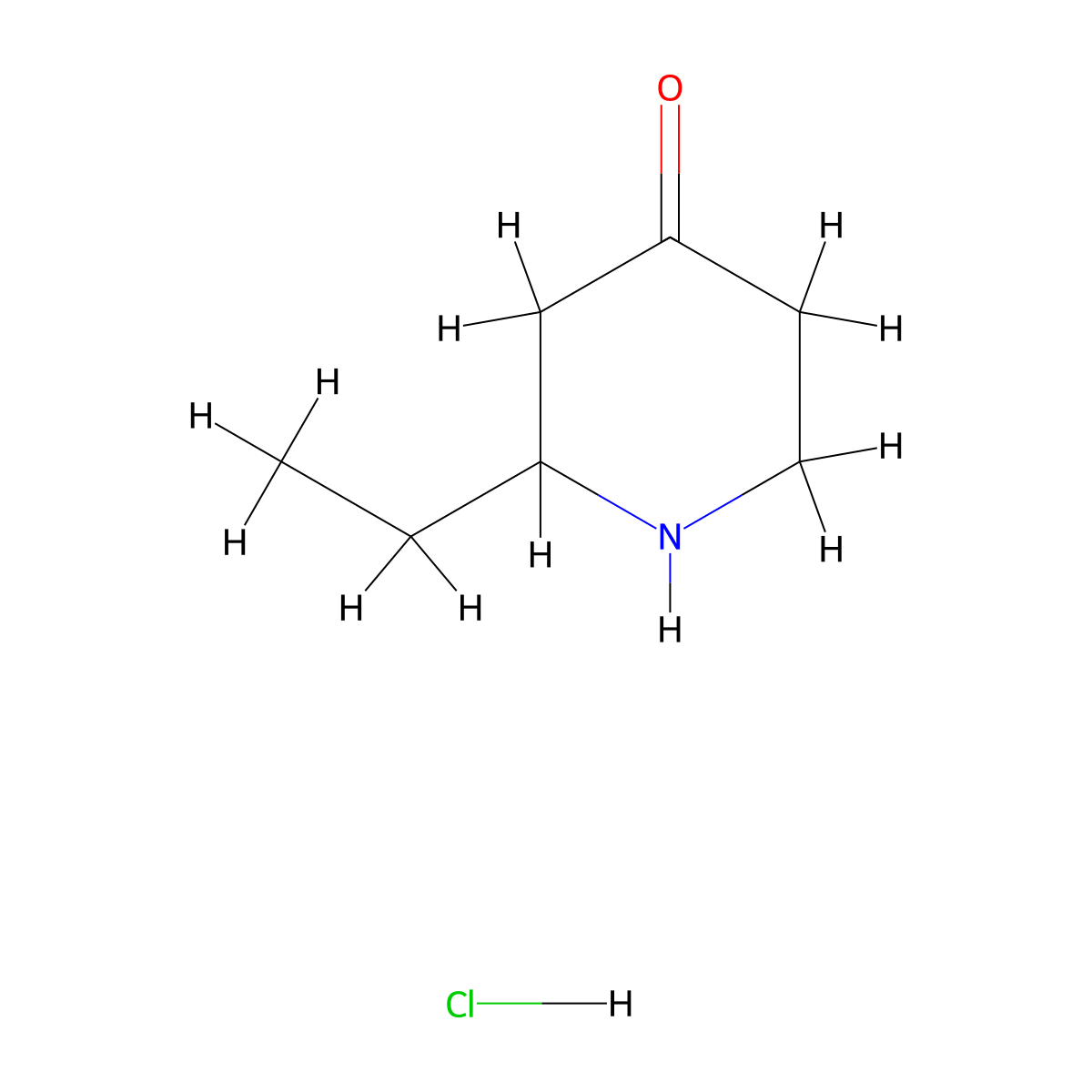 2-Ethylpiperidin-4-one hydrochloride molecular structure, CAS 1245643-87-1