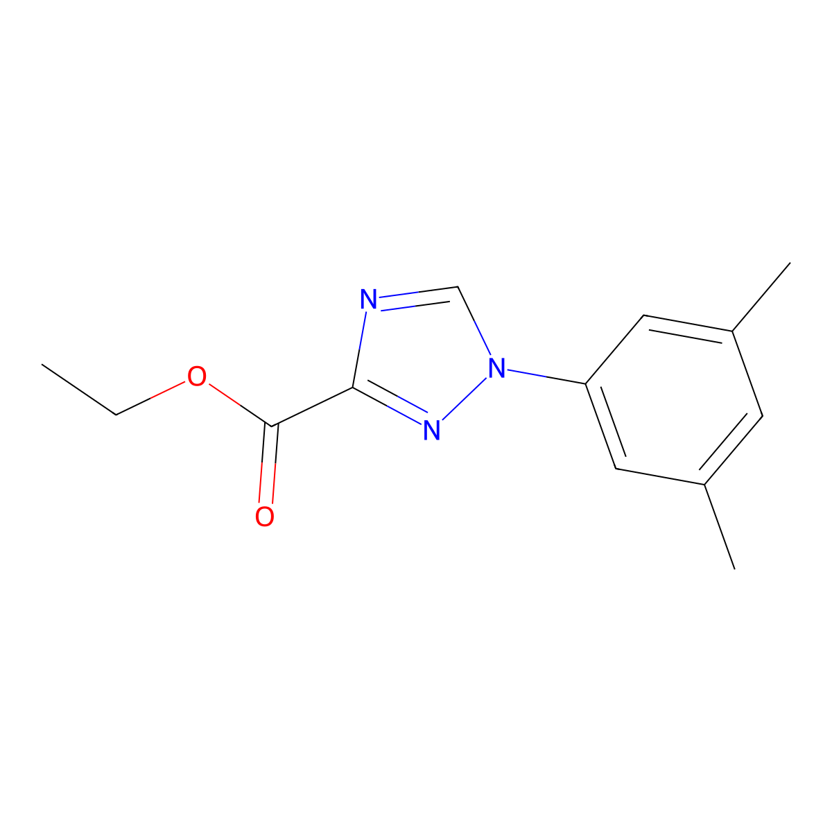 ethyl 1-(3,5-dimethylphenyl)-1H-1,2,4-triazole-3-carboxylate molecular structure, CAS 1245643-93-9