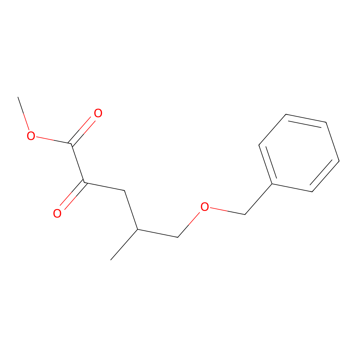 Methyl (R)-5-benzyloxy-4-methyl-2-oxo-pentanoate molecular structure, CAS 1245644-03-4